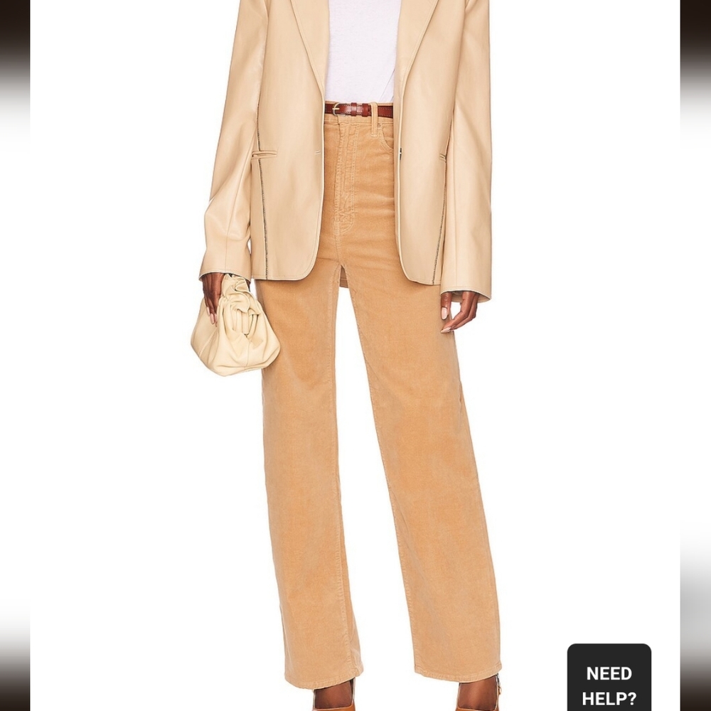 MOTHER Wide Leg Corduroy Pants in Camel Tan